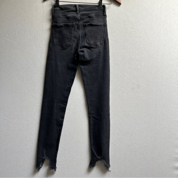 Agolde Sophie Black Skinny Jeans Distressed Fray Denim Jeans Sz 23 - Picture 5 of 15